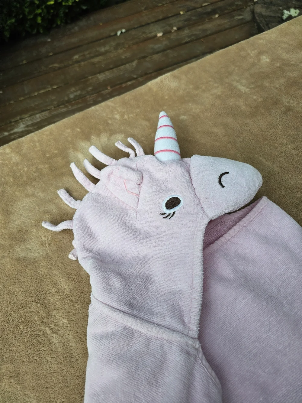 Pottery Barn Kids Pink Unicorn Hooded Bath or Beach Towel